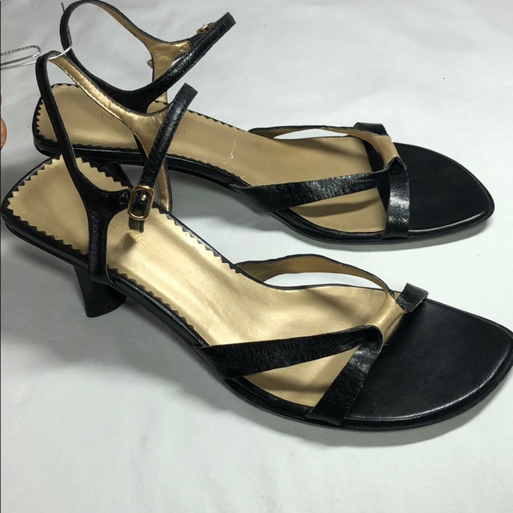 Black n Gold Strappy Sandals